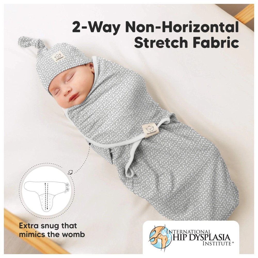 Keababies - Soothe Swaddle Wraps With Knot Hats - Butterflies - 3 Pc Set