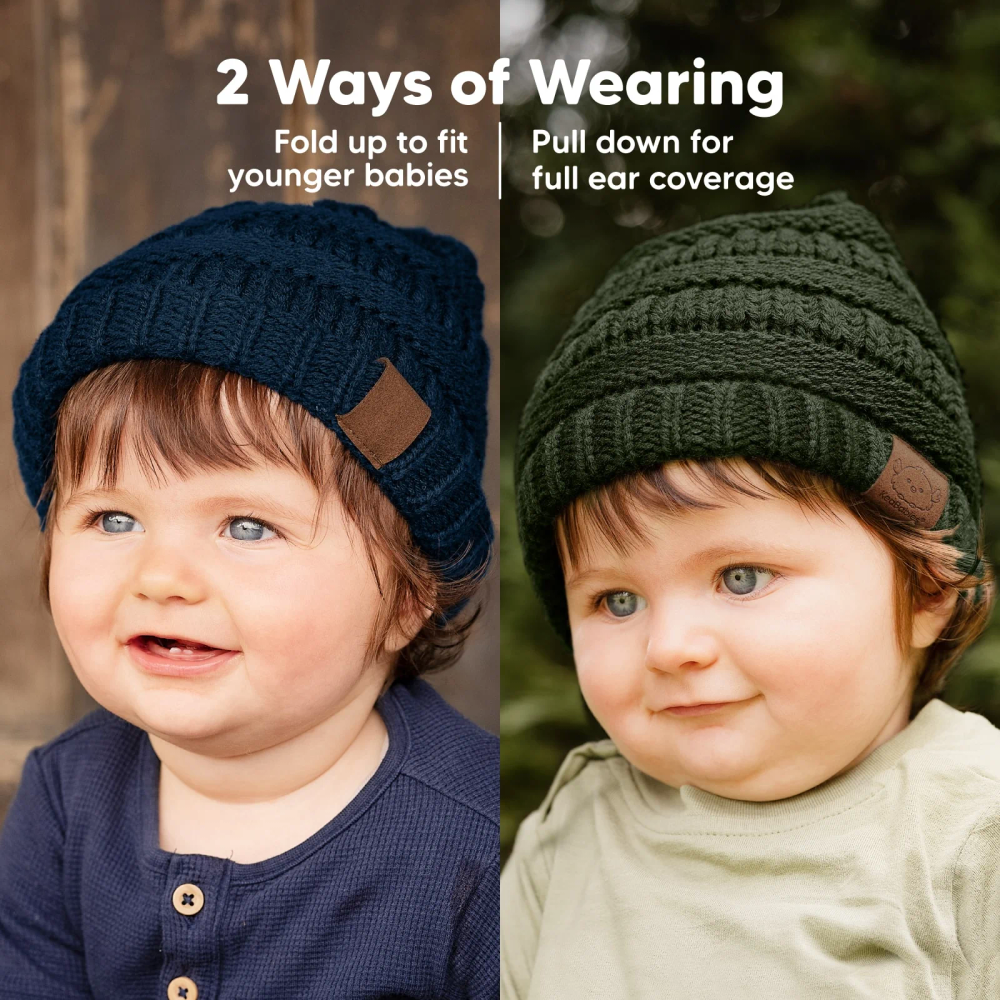 Keababies - Warmzy Baby Beanies - Cloud - 3 Pc Set