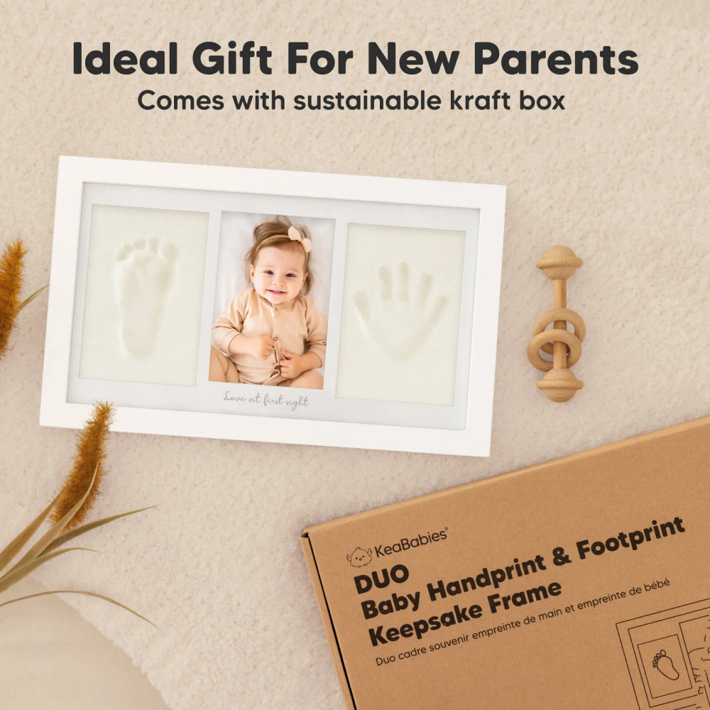 Keababies - Baby Handprint & Footprint Frame - Vintage White