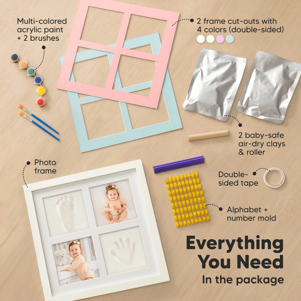 Keababies - Ever Baby Hand & Footprint Frame - Cloud Grey