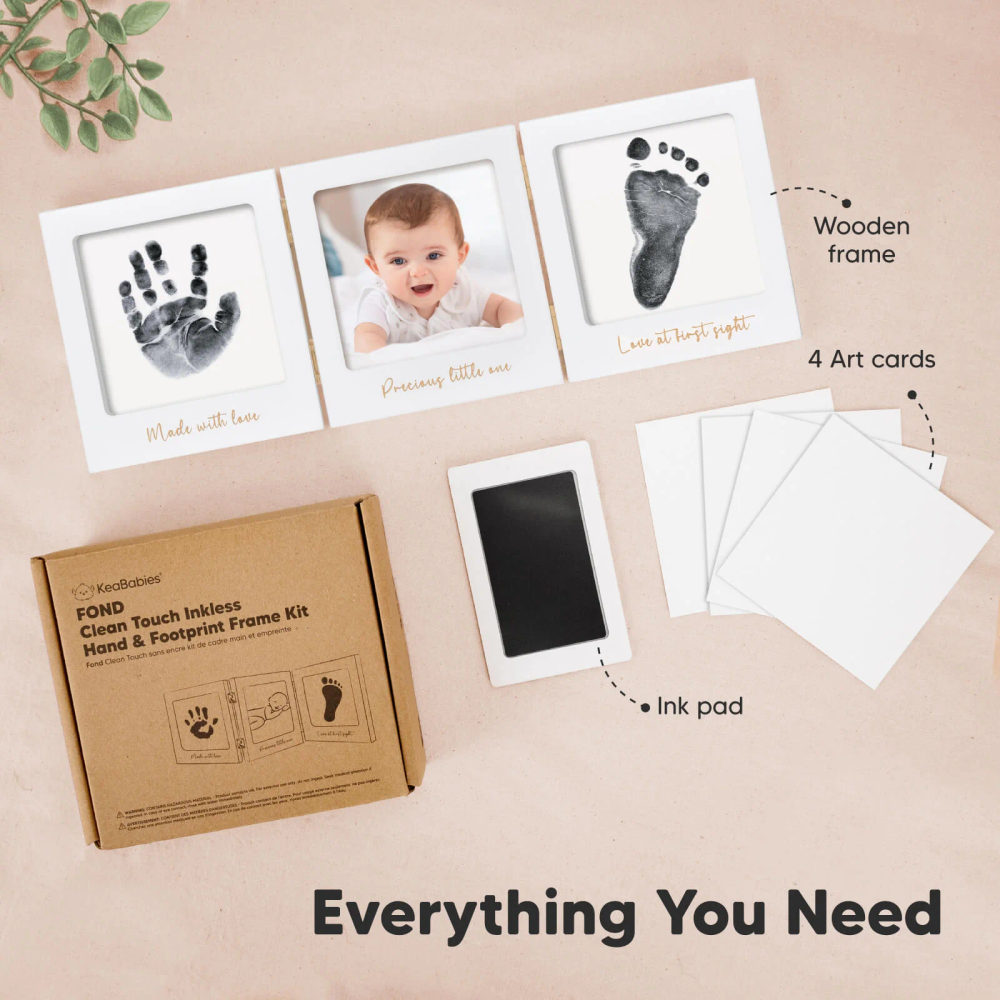 Keababies - Inkless Hand & Footprint Frame - White/Silver