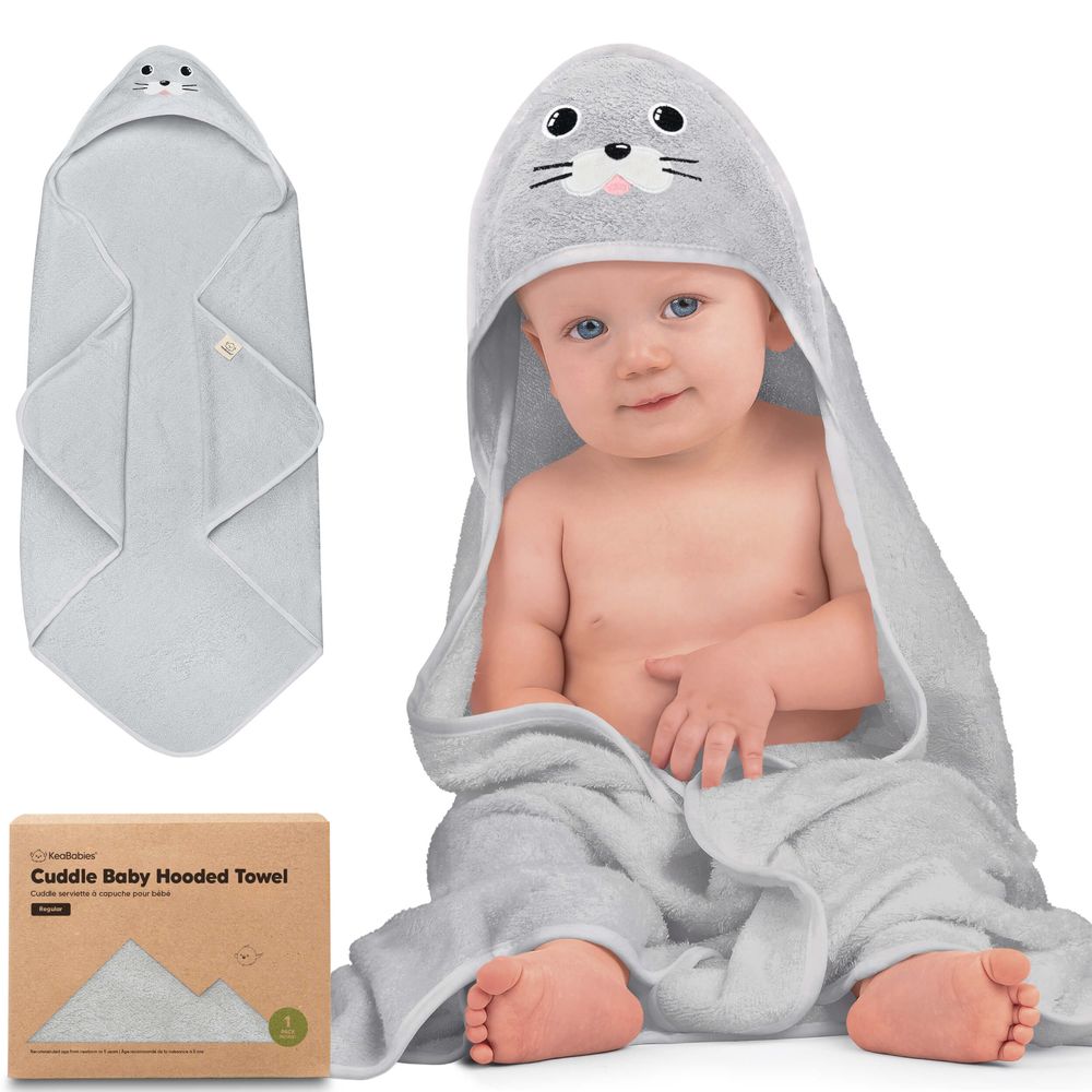 Keababies - Organic Bamboo Hooded Towel - Seal