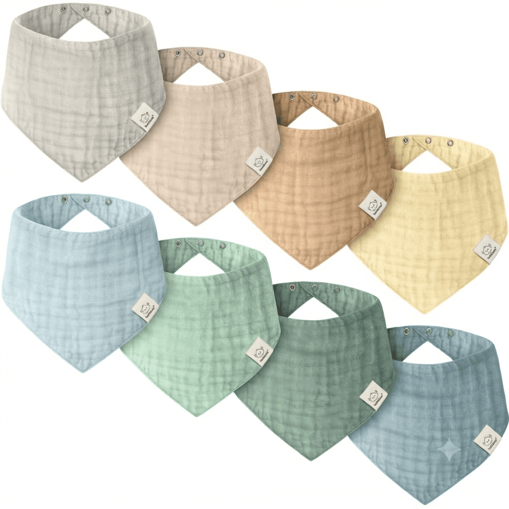 Keababies - Organic Baby Bandana Drool Bibs - 8 Pc Set