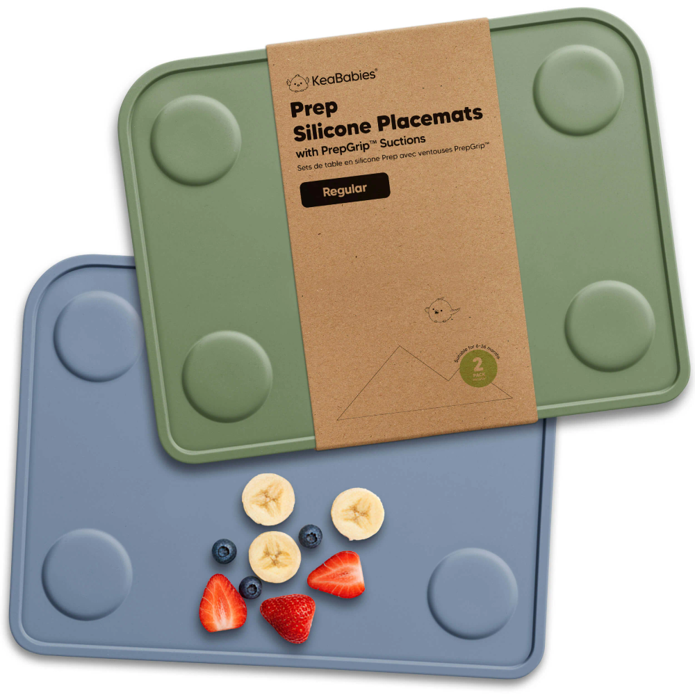 Keababies - Prep Silicone Non-Slip Placemats - Slate - 2 Pcs