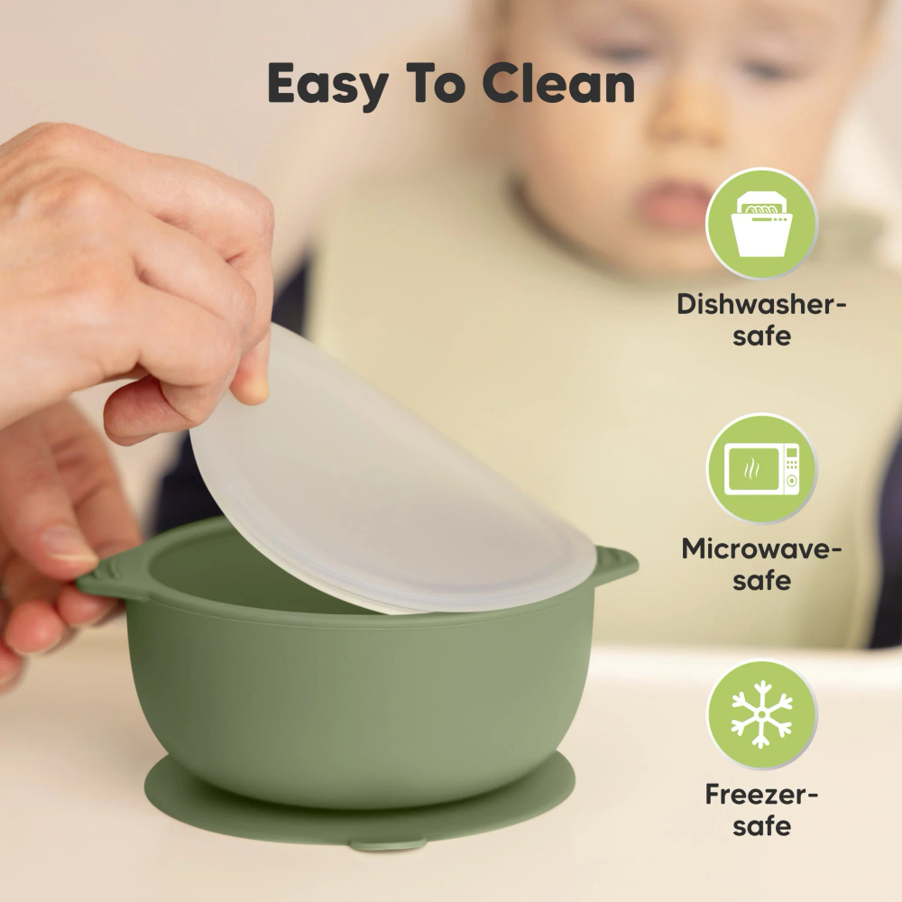 Keababies - Prep Silicone Suction Bowls - Slate - 399 ml - 2 Pc Set