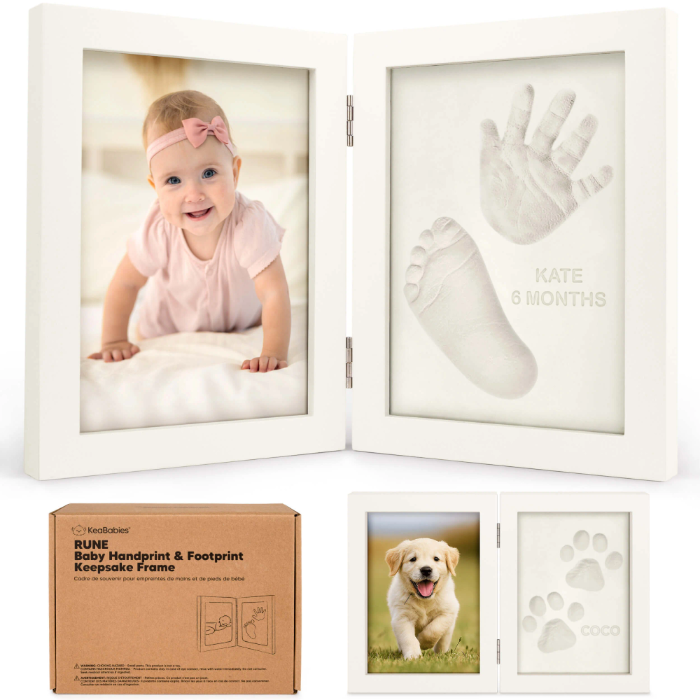 Keababies - Rune Hand & Footprint Keepsake Frame - Alpine White