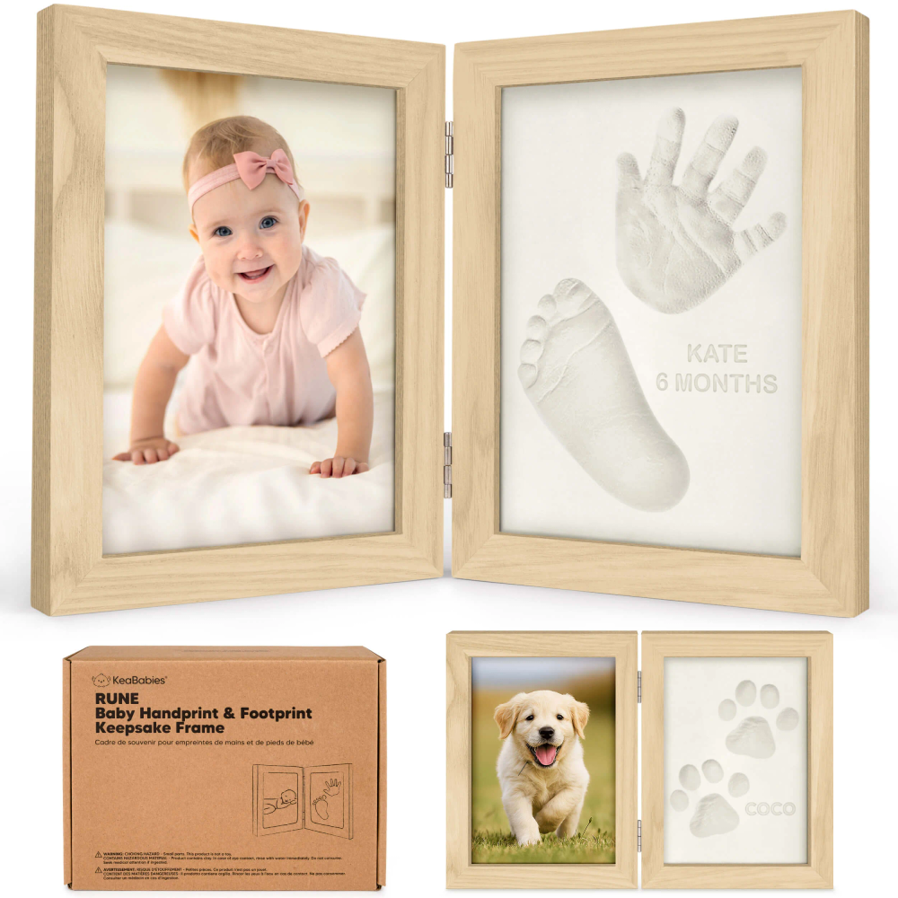 Keababies - Rune Hand & Footprint Keepsake Frame - Ash Wood