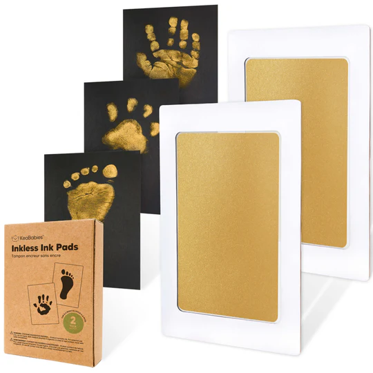 Keababies - Inkless Ink Pads Kit - Gold - 2 Pc Set
