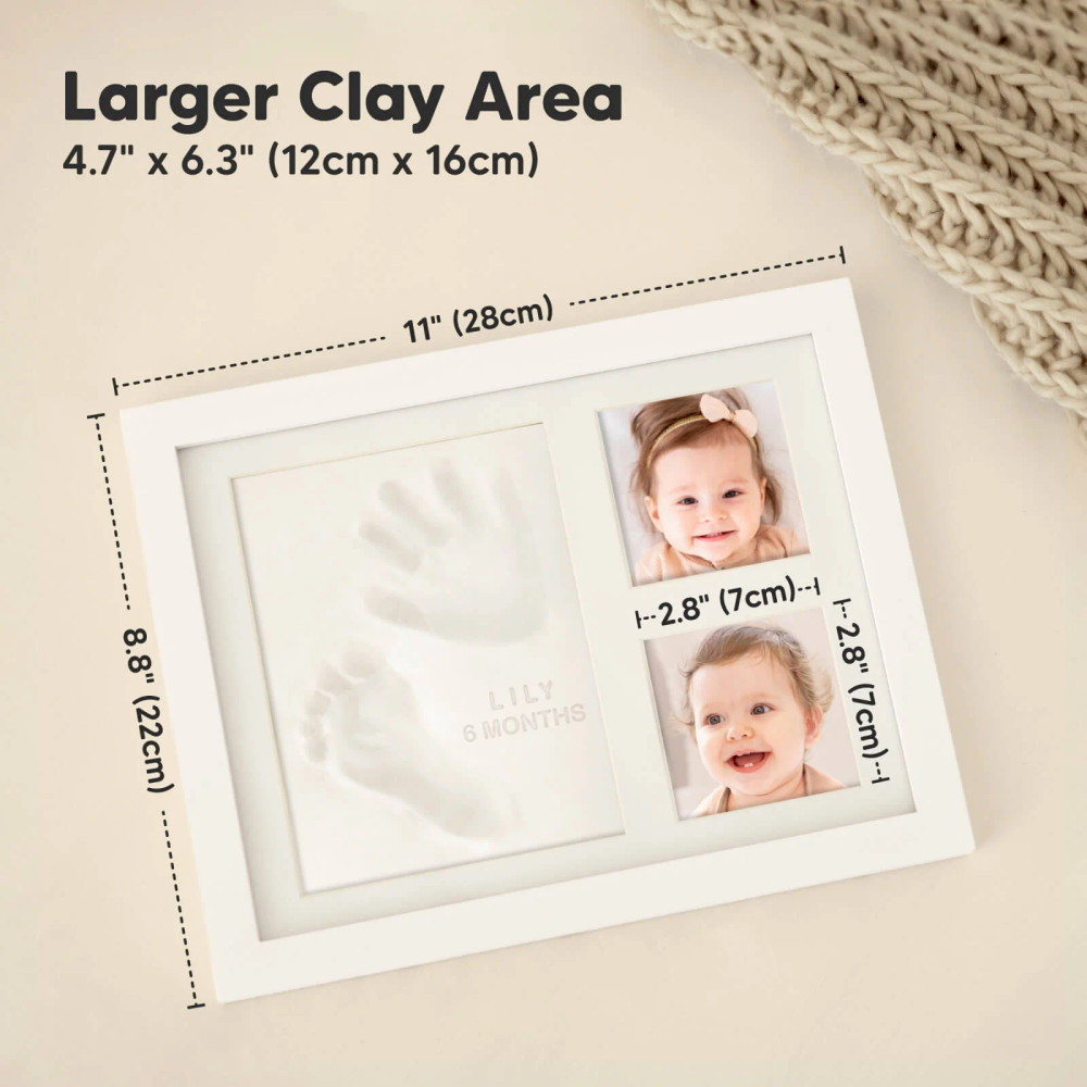Keababies - Baby Handprint & Footprint Frame - Vintage White