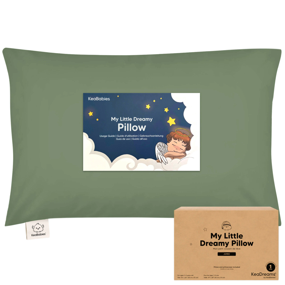Keababies - Toddler Pillow With Pillowcase - Jungle Green