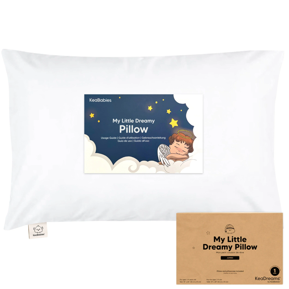 Keababies - Toddler Pillow With Pillowcase - Soft White