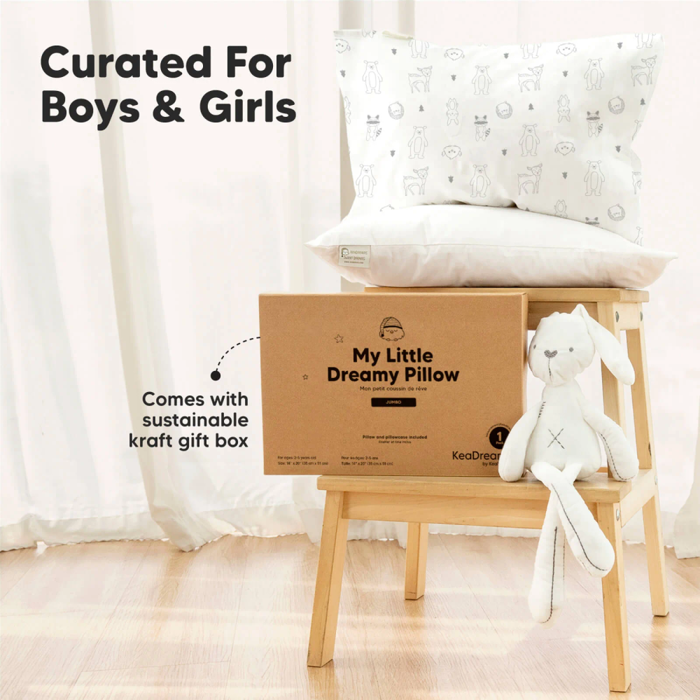 Keababies - Toddler Pillow With Pillowcase - Soft White