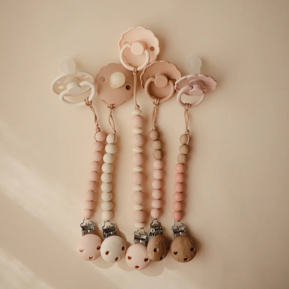 Mushie - Silicone Pacifier Clip - Luna