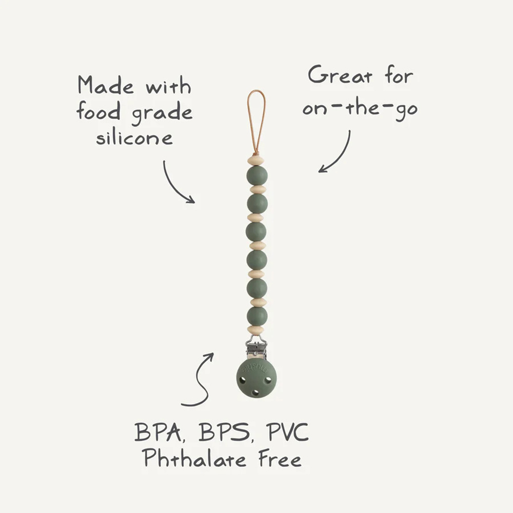 Mushie - Silicone Pacifier Clip - Luna