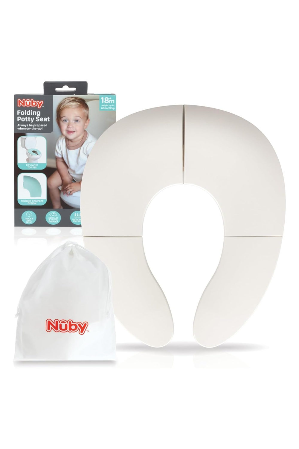 Nuby - Folding Potty Training Toilet Seat - White