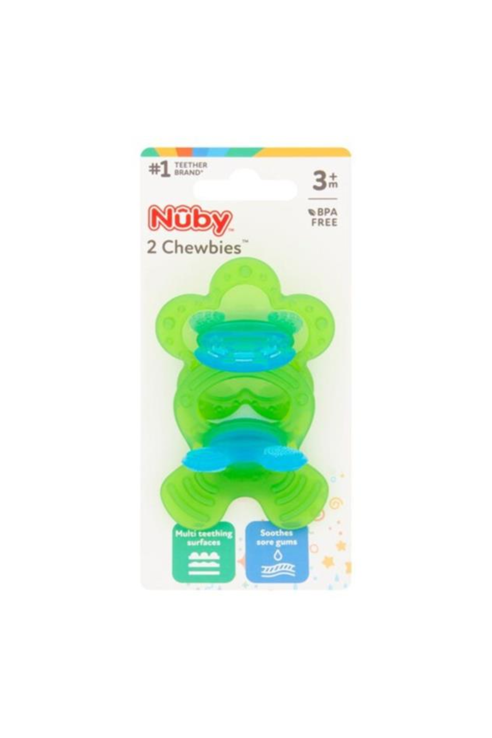 Nuby - Chewbies Baby Teethers - Style May Vary - 2 Pcs