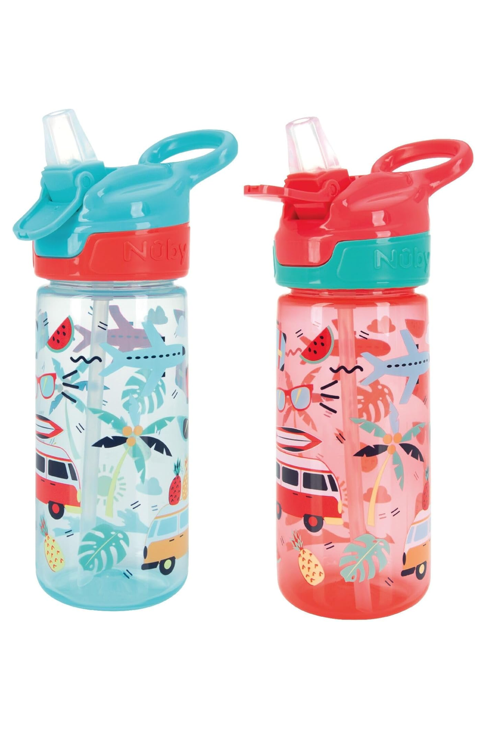 Nuby - Super Quench Sports Bottles - Vacation - Pack of 2