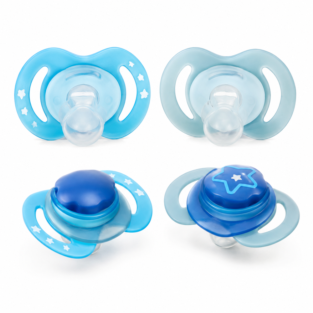 Nuby - Night Time Glow In Dark Soothers - Blue - 2 Pcs