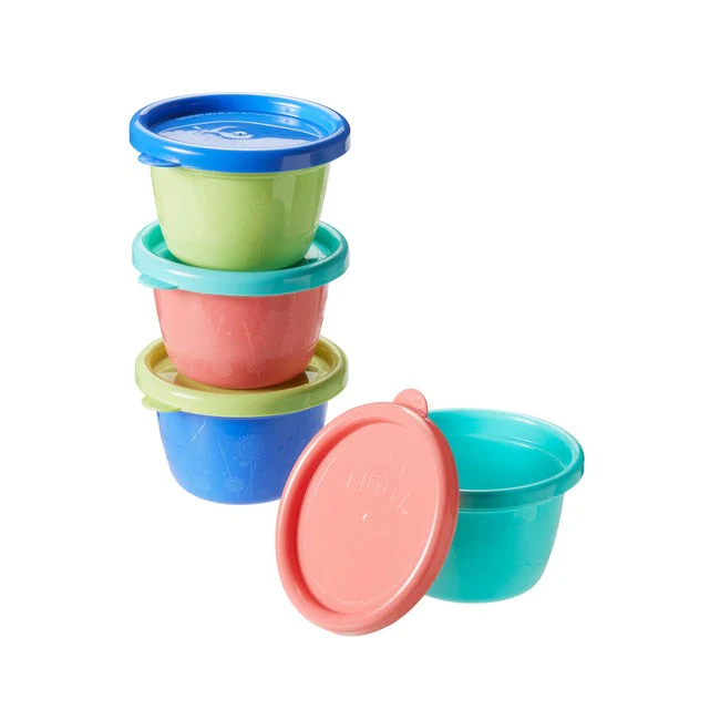 Nuby - Store And Go Food Pots - Multicolor - 4 Pc Set