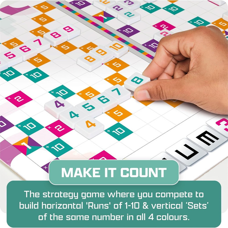 Tomy Games - Numerical - Number Blocks Sequence Strategy Board Games - 2-4 Players - 10 Years  And Above