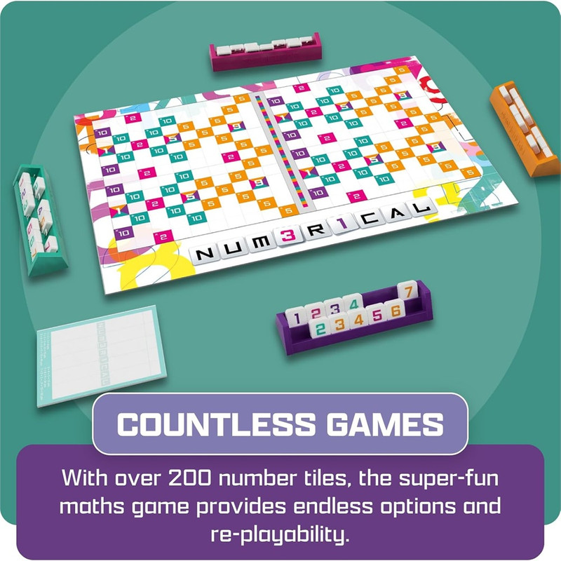 Tomy Games - Numerical - Number Blocks Sequence Strategy Board Games - 2-4 Players - 10 Years  And Above
