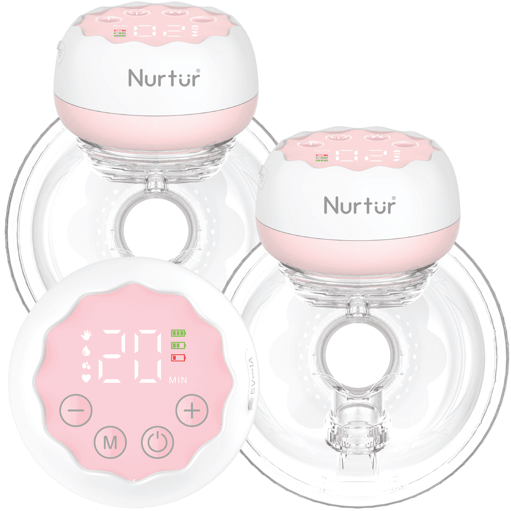 Nurtur - Flex Double Electric Wearable Breast Pump - 150ml - White/Pink