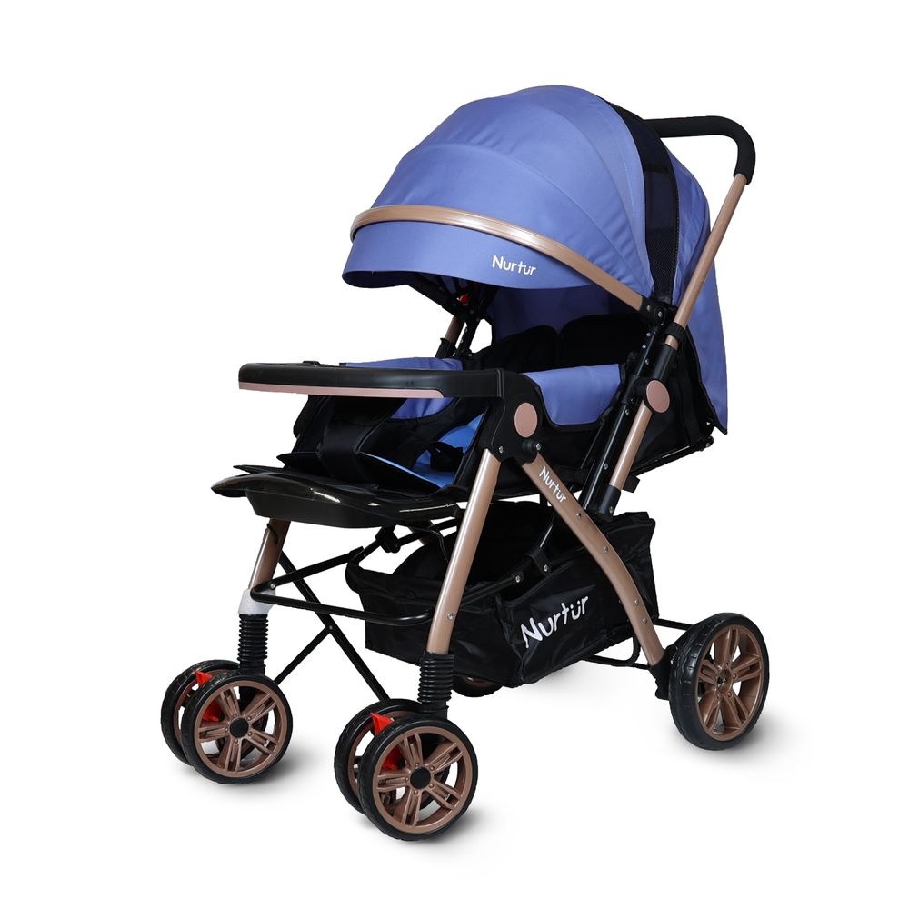 Nurtur Reversible Travel Stroller & Multifunctional Diaper Bag Set - 2 Pcs