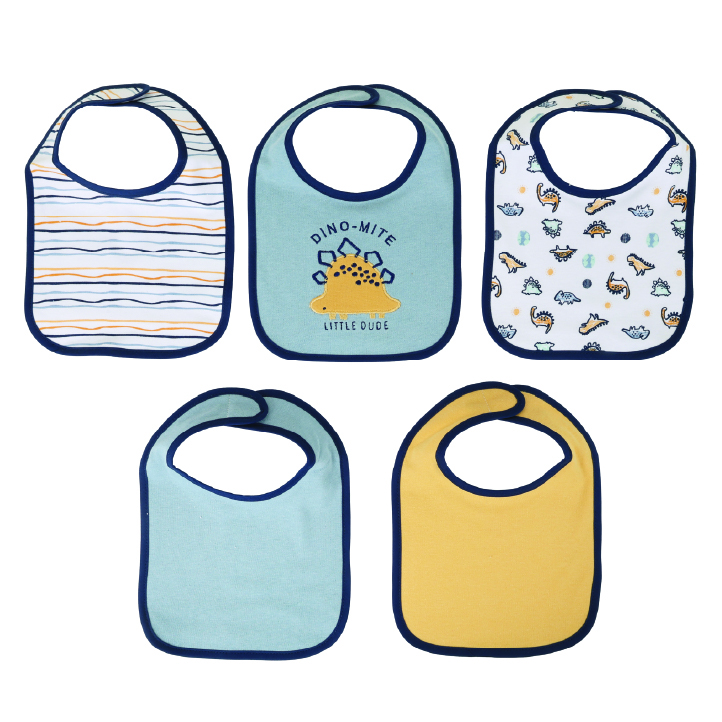 Nurtur - Baby Milk Feeding Printed Bibs - Terry Cotton - 5 Pcs - Multicolor