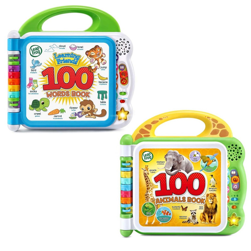 كتاب Learning Friends 100 Words Book عربي وإنجليزي مع كتاب 100 Animals Book With Sounds And Colours