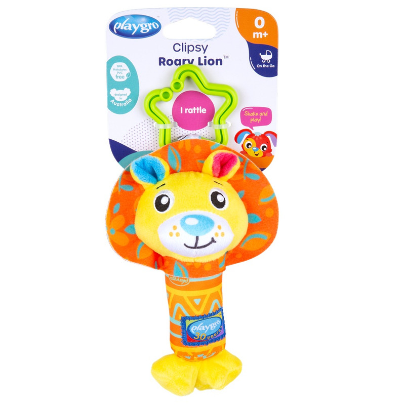 Playgro - Clipsy Roary Lion Rattle Hanging Toy