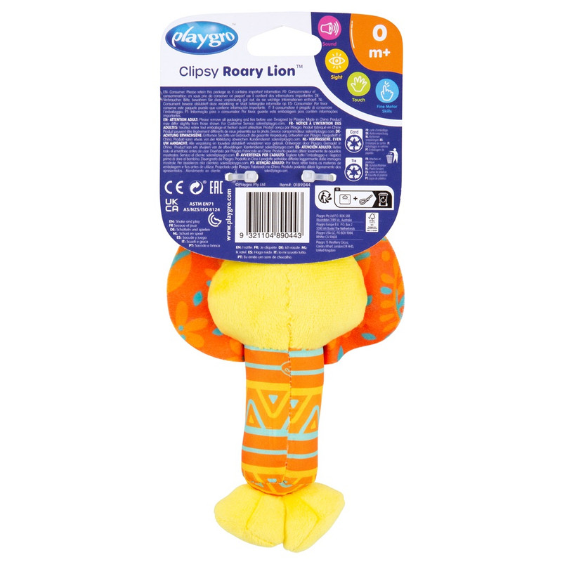 Playgro - Clipsy Roary Lion Rattle Hanging Toy