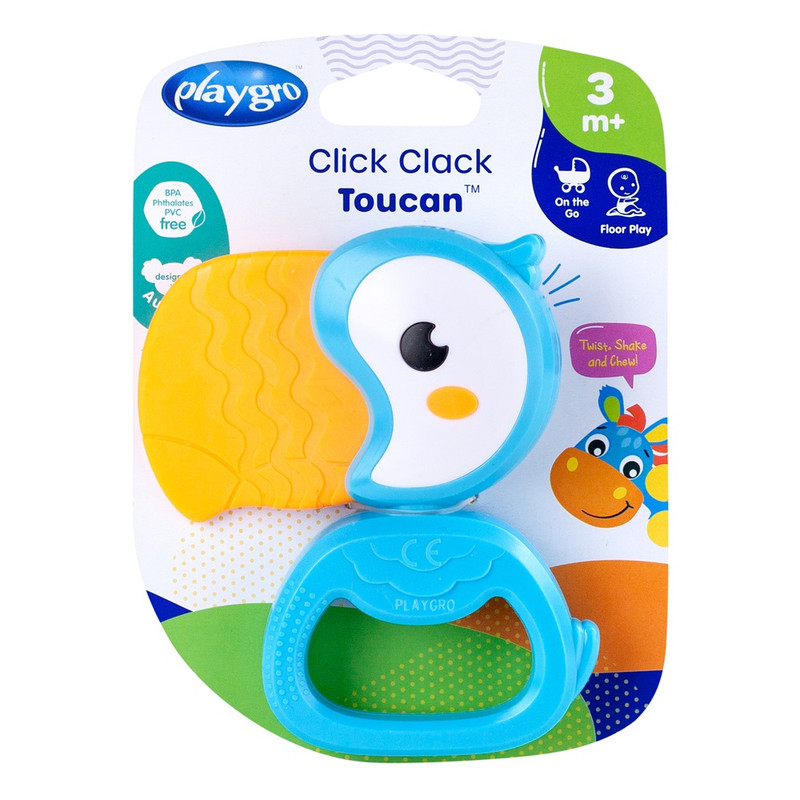 Playgro - Click Clack Toucan Teether Rattle Toy