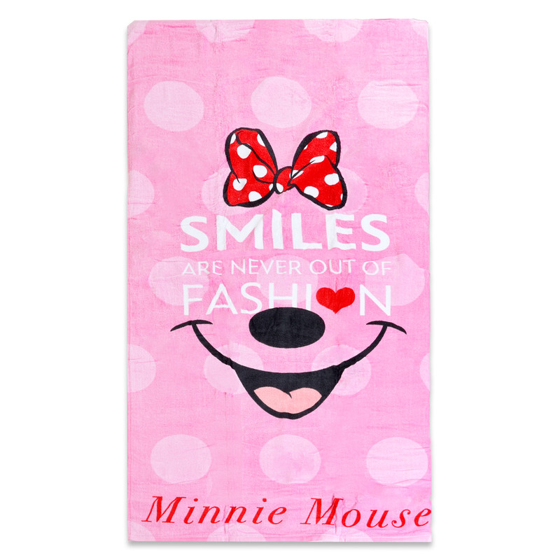 Disney Minnie Mouse Printed Beach Towel 70x140 Cm - Pink