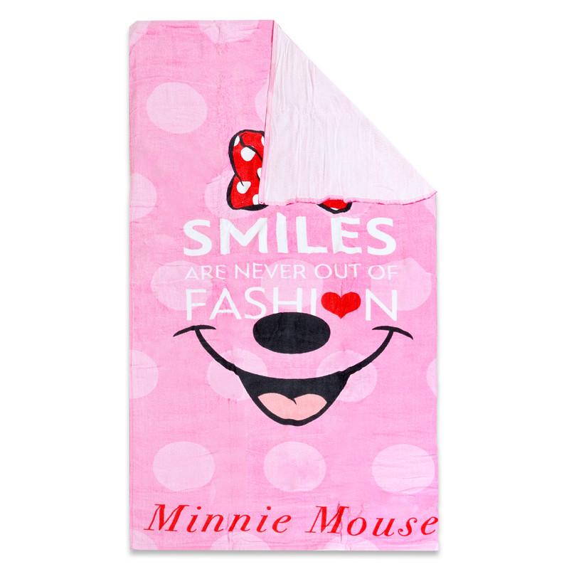 Disney Minnie Mouse Printed Beach Towel 70x140 Cm - Pink