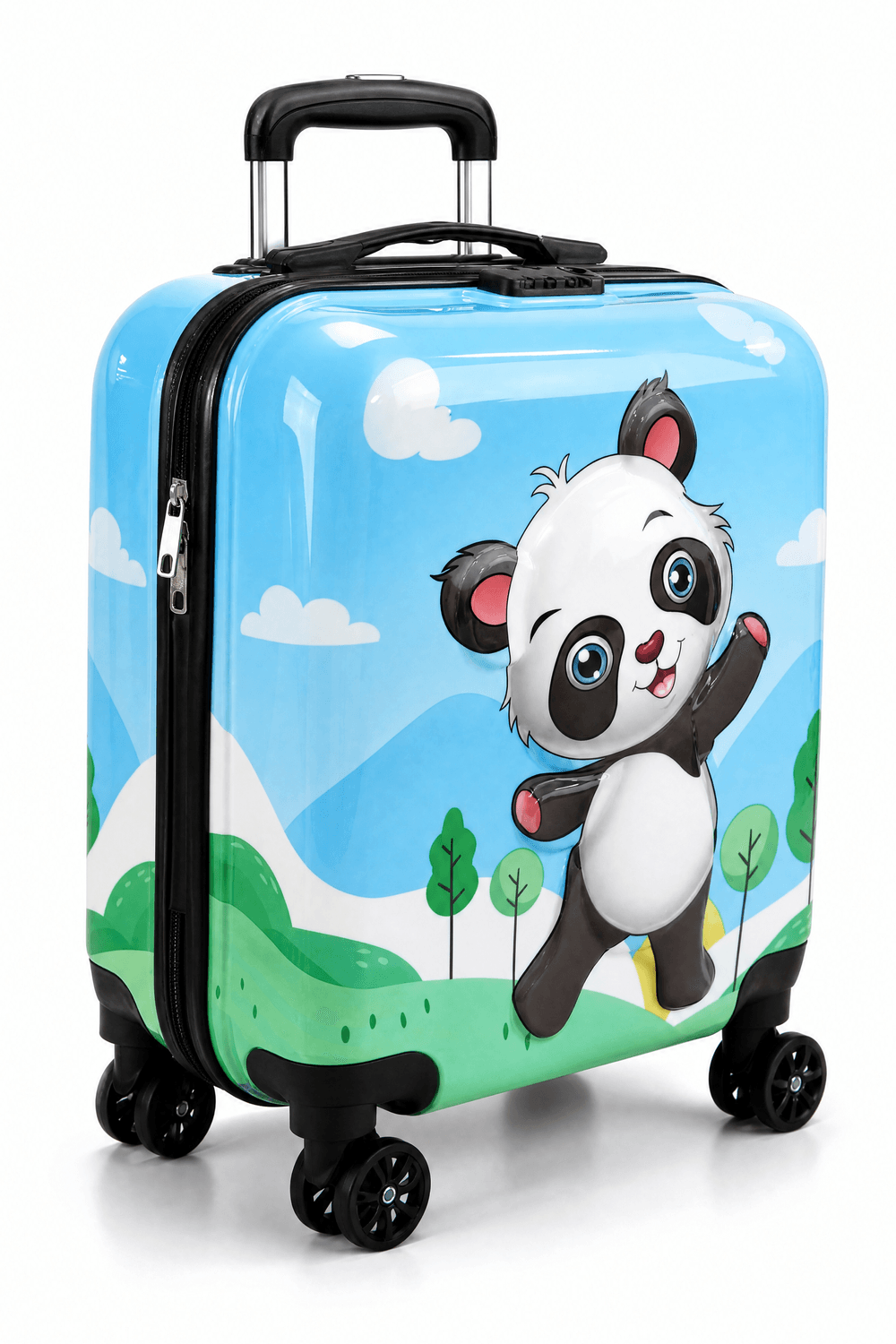 Trucare - Cute Panda Design Kids Trolley Luggage - Multicolor - 18-Inch