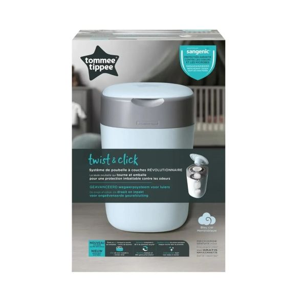 Tommee Tippee - Twist & Click Diaper Disposal Bin - Blue