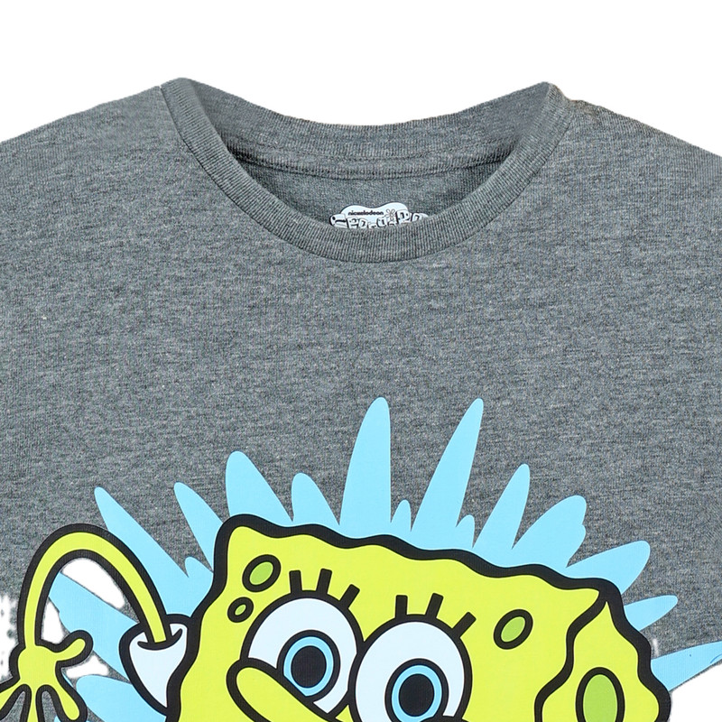 Nickelodeon Boy's Sponge Bob Printed Short Sleeves T-Shirt - Dark Grey