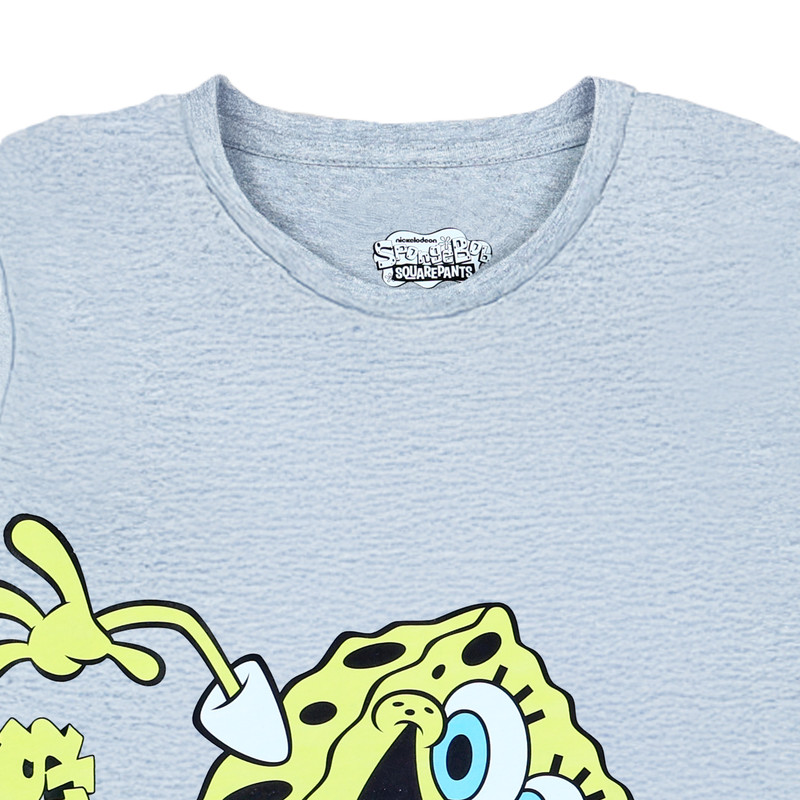 Nickelodeon Boy's Skate Bob Printed Short Sleeves T-Shirt - Light Grey