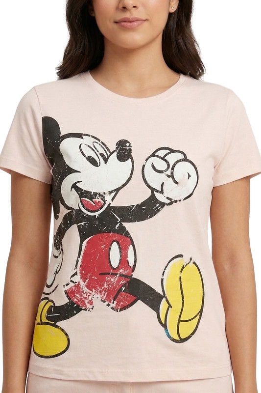 Disney - Women's Classic Mickey Sketch T-Shirt - Light Pink