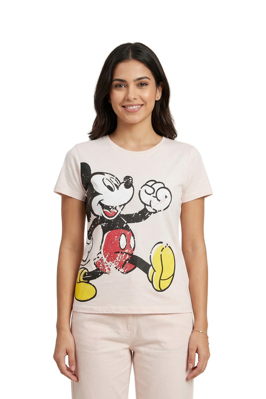 Disney - Women's Classic Mickey Sketch T-Shirt - Light Pink