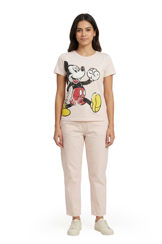 Disney - Women's Classic Mickey Sketch T-Shirt - Light Pink