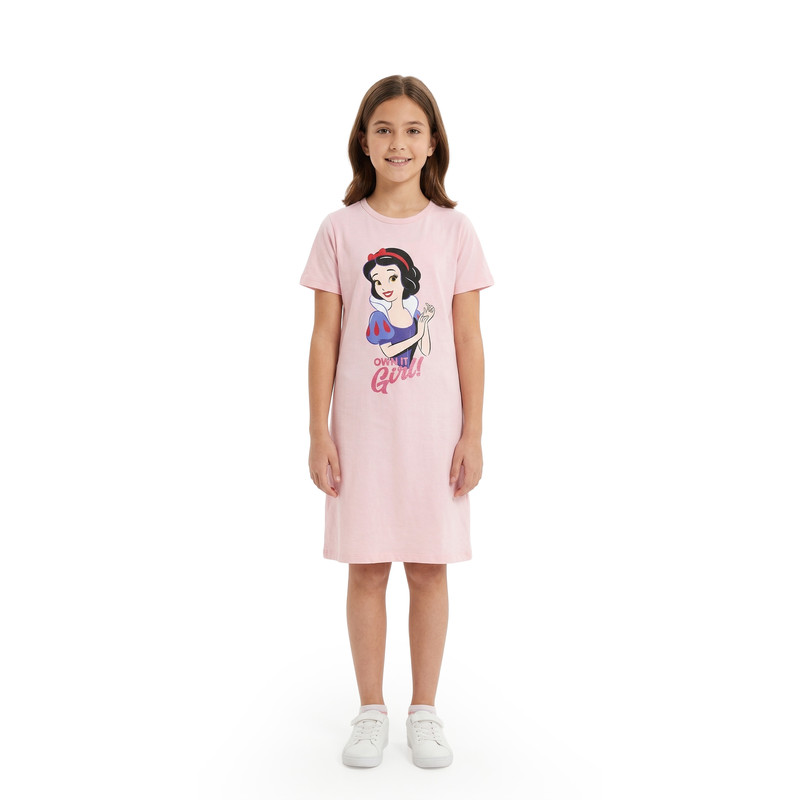 Disney Girl's Snow White Graphic Printed Nightdress - Pink
