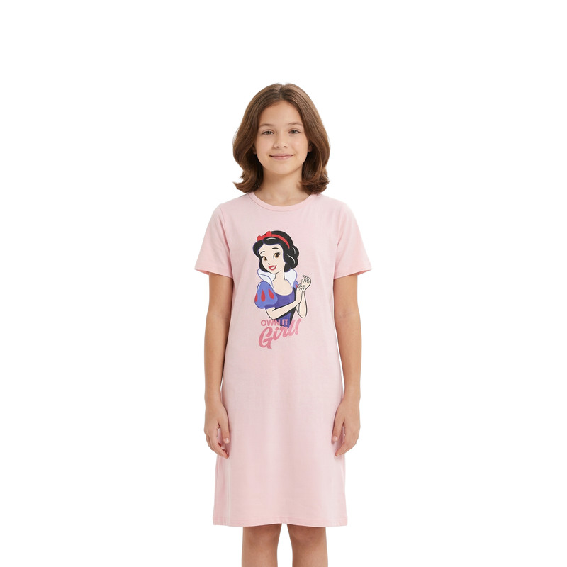 Disney Girl's Snow White Graphic Printed Nightdress - Pink