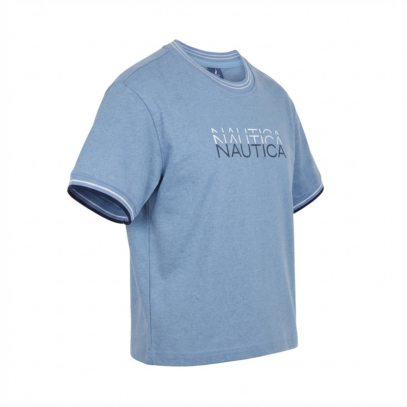 Nautica Boy's Crew Neck T-Shirt - Light Blue