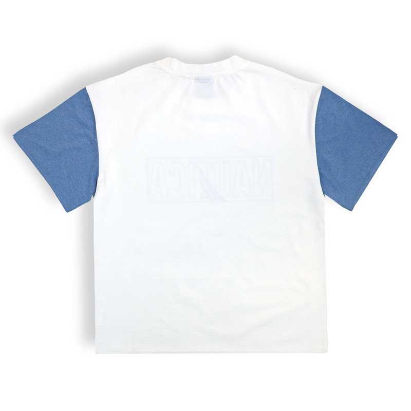 Nautica Boy's Crew Neck Flock Printed T-Shirt - White/Blue