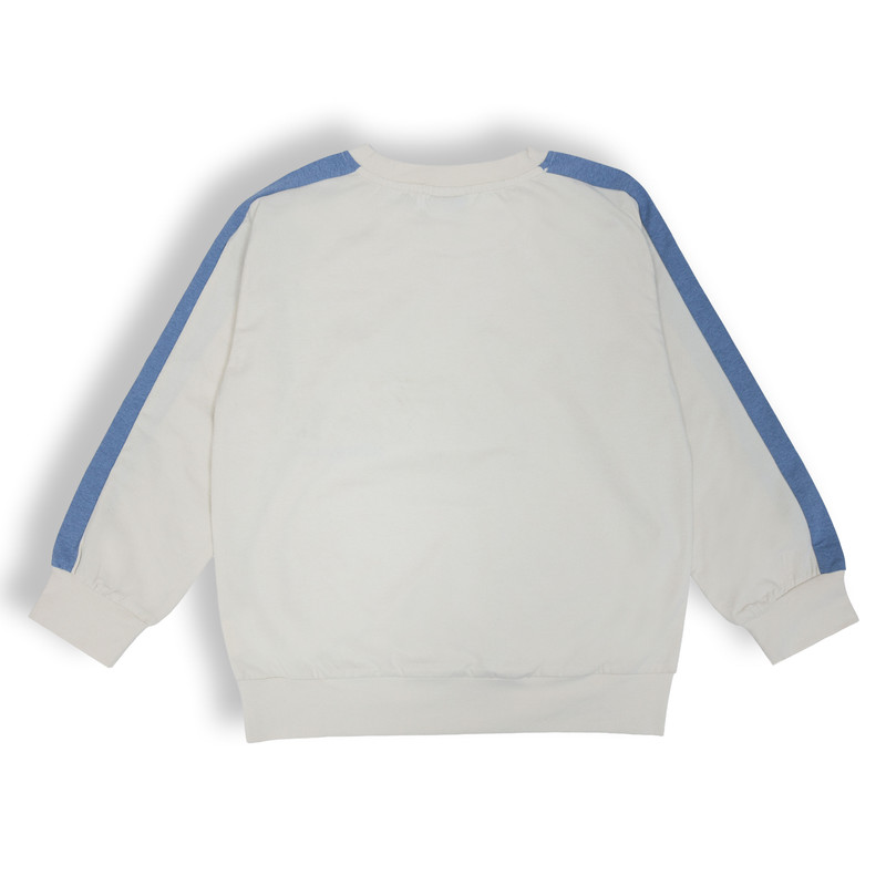 Nautica Boys Crew Neck Sweatshirt with Placement Print - White/Blue