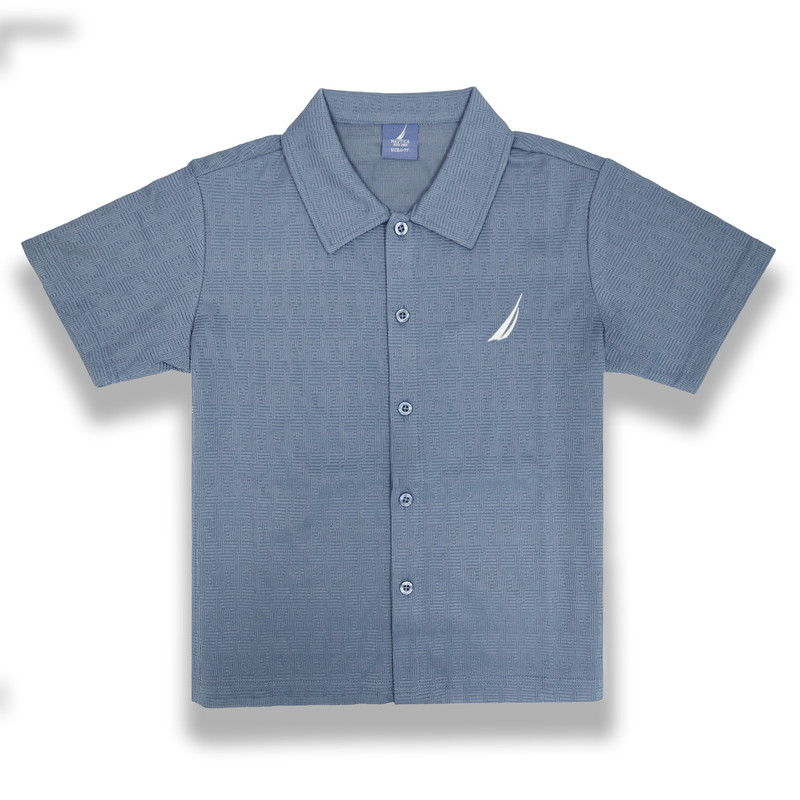 Nautica Boy's Short Sleeve Shirt with Shorts - Blue - 2 Pcs