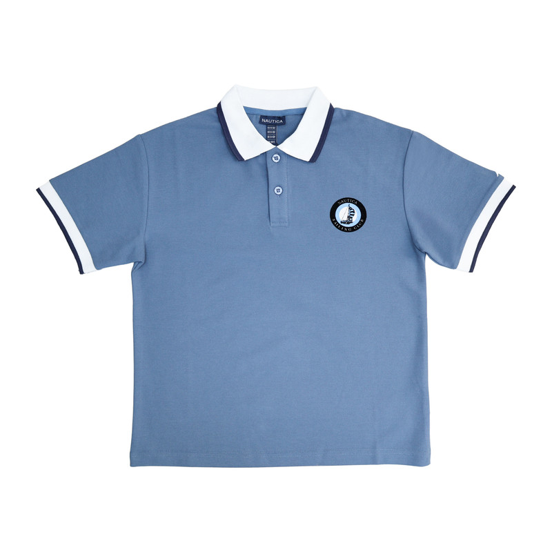 Nautica Boys Polo T-Shirt with Logo - Light Blue