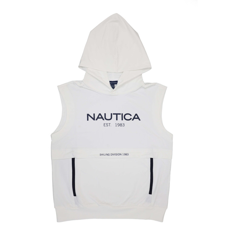 Nautica Boy's Sleeveless Hoodie - White