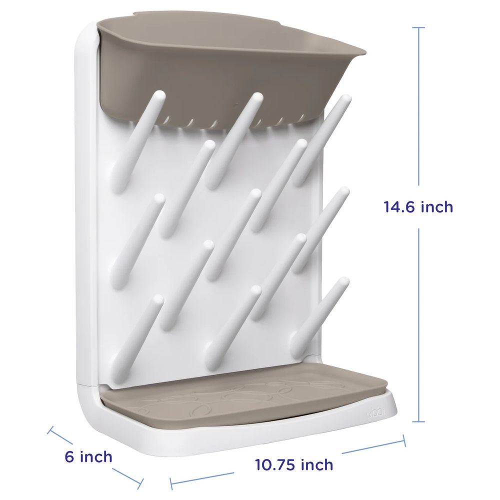 Ubbi Vertical Baby Bottle Drying Rack - Taupe